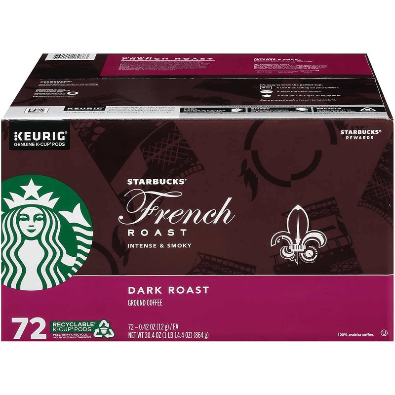 Starbucks French Roast Coffee K-Cup Pods, Dark Roast Ground Coffee