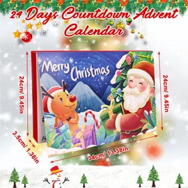 Advent Calendar 2024, Christmas Vacation Advent Calendar, 12 Pairs(24PCS) of Socks Christmas Advent Calendar 2024, Size 7-13 Crew Socks for Woman 24 Days Christmas Countdown Advent Calendar for Woman