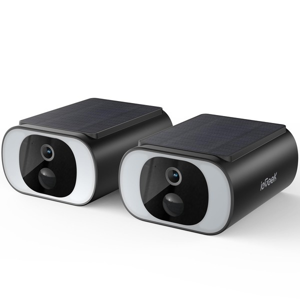 ieGeek S1 2-Pack Solar Security Cameras Wireless Outdoor, 2K 2.4Ghz