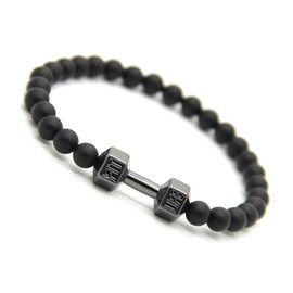 Lion & Son Fitness Bracelet Men Fashion Jewelry Obsidian Vintage Fashion Women Accessory Sports Band, Obsidian, Without Stone