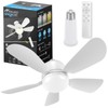 Socket Fan Light with Remote, 1500 Lumens Ceiling Fans with