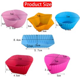 Silicone Muffin Cups,60 Pack Reusable Silicone Baking Cups Cupcake Molds Mini Cupcake Liners for Muffins Baking Cups and Bento Box Accessories for Kids (Mixed Color)