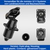 3-pin socket, 1 piece, 4-hole mounting plate, hard plastic housing,