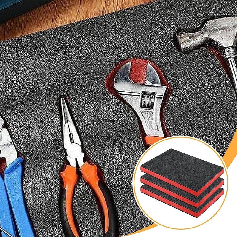 F Fityle 3x Tool Box Foam Insert High Density Shockproof