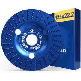 FALKENWALD® Rasp Disc 125 Wood Flat Milling Disc for Angle Grinder Wood, Flex Disc Wood 125 mm, RASP Disc Flat