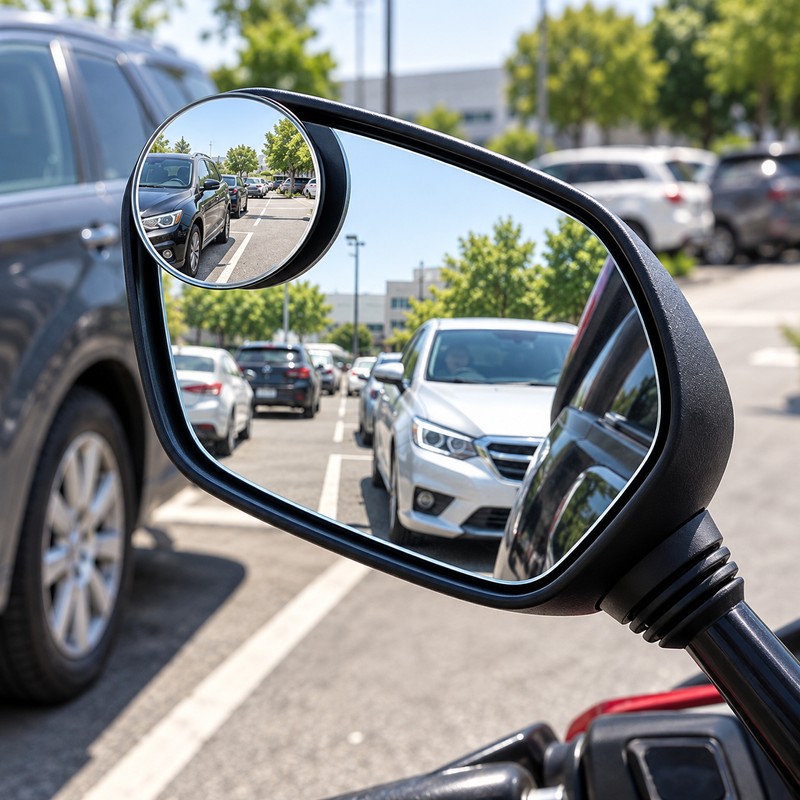 Motorcycle Blind Spot Mirror for Rearview Visibility – 360° Adjustable