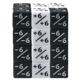 24 Dice Counters Token Dice Royalty Dice D6 Dice White +1/+1 and Black-1/-1 Magic MTG CCG Card Game Accessories