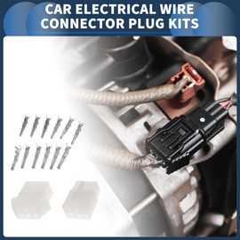 INFINAUTO 6 Pin Car Electrical Wire Connector Plug Kits, 6.2mm Series Car RV Truck Male Female Cable Terminal Housing White, 1 Set