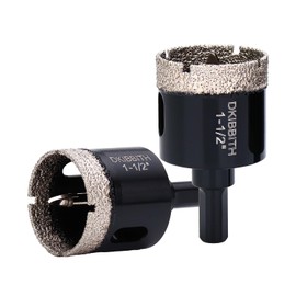 1.5" Diamond Hole-Saw Bits with Pilot Drill Bit - 2pc 1 1/2 in Diamond Tipped Tile Hole Saws with Guiding Bit for Accurate Drilling, for Porcelain Tile Ceramic Pottery Granite Stone Glass Bottles 38mm