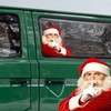 MIOLOE 2 PCS 3D Santa Claus Car Rear Window Sticker