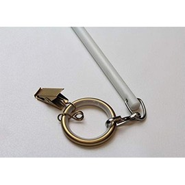 Fabrics and Drapes - 36 Inch - 4 Pack - Home Fashions White Fiberglass Universal Grommet Drapery Rod Wands - with Your Choice of Ring Finish Matte Gold - Style #G30B