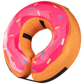 Grand Line Donut Inflatable Collar for Dogs and Cats, Soft Recovery Dog Cone After Surgery, Protective Pet Neck Cone for Small, Medium, Large Dogs, Not Block Vision (Pink, S)
