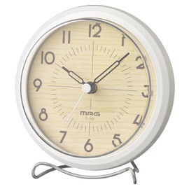 MAG T-737WH-Z Table Clock, Waterproof, Dustproof, Analog, Amphy, IP54, Silent, Continuous Second Hand, White