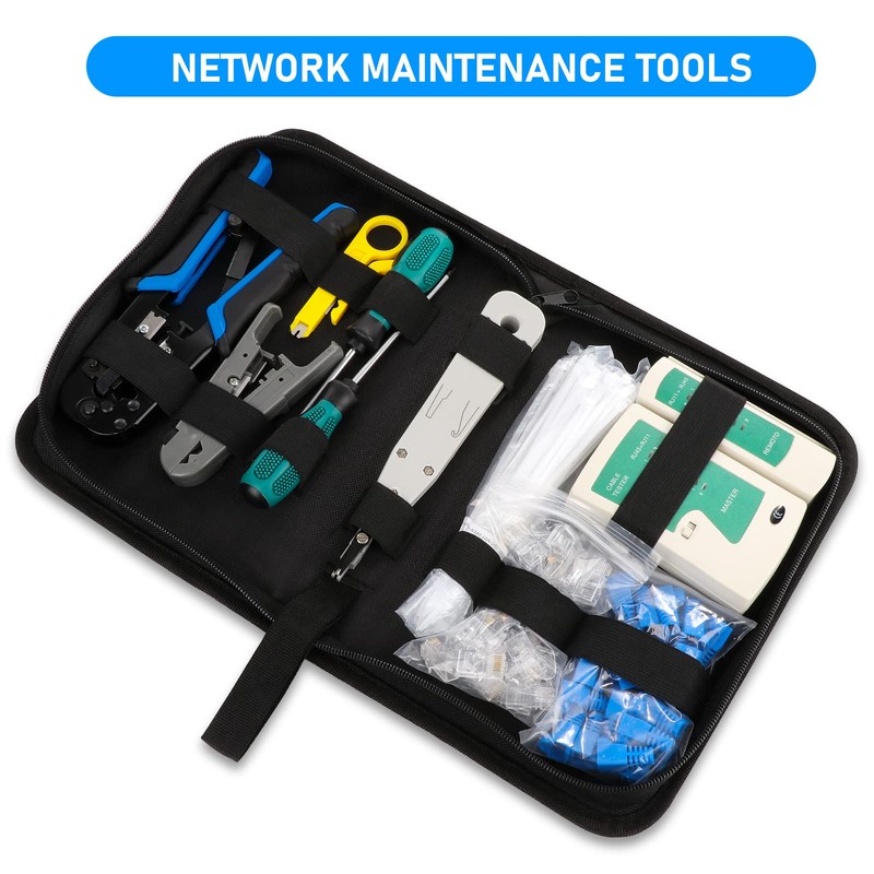 RJ45 Crimp Tool Kit for Cat5 Cat5e Cat6, Ethernet Crimper