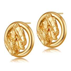 SEPTBIEN Women 18ct Gold Plated Cubic Zirconia Square Moon Sun Love Heart Cross Stud Earrings