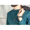 Collar para Hombre │ Doble Anillo Plateado │ MN29