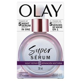 Olay Super Serum zur Nachtreparatur, feuchtigkeitsspendend, 5 Vorteile in 1, 30 ml, mit Provitamin B5, Nacinamid, Milchsäure, Glycerin und Peptiden