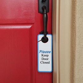 Graphics and More Please Keep Door Closed Plastic Door Knob Hanger Sign