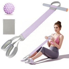 Pedal Resistance Bands with Handles, 120LB Fitness Resistance Bands for Women, Beginner-Friendly Yoga Training Equipment, Full-Body Exercise Band for Chest, Glutes, Legs & Core Muscles, Purple