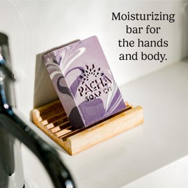 Pacha Soap Co. Bar Soap, French Lavender, 5-Pack (4 oz ea) - Premium, Handcrafted, Hydrating, Natural Face Wash, Hand Cleanser, Body Wash, Soothing Essential Oils