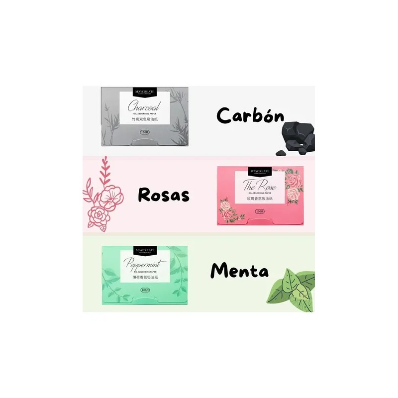 Papel Absorbente Facial Carbón Portátil 1 pza Elimina Brillo y