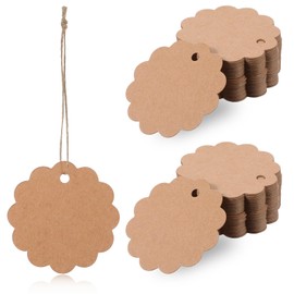Kraft Paper Gift Tags,100PCS Kraft Paper Hang Tags with String Brown Hanging Price Tag Wedding Favors Tag for Gift Wrapping Craft Projects Greeting Cards