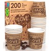 Eurocali 200 Espresso Paper Cups 65 ml Biodegradable Coffee Disposable