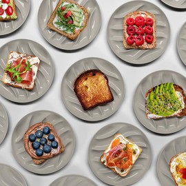 EVER TOAST. Toast and sandwich dinner plates. Reusable, unbreakable. Works for: Appetizers, pastries, pizza, tacos, grilled cheese. 8.5 inch. Set 2pcs