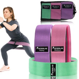Vessus Resistance Band for men & women (3 Pack), Resistance Bands for Glutes, Hips & Legs Exercise Fitness Workout, Yoga, Pilates, CrossFit, and Body Building Resistance Band for Men & Women