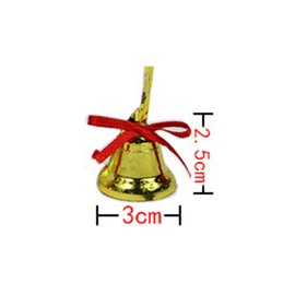 Gold Bells, Yiyifor Pack of 36 Christmas Tree Bells Pendants with Bow for Christmas Crafts and Decorations Christmas Decoration (Golden)