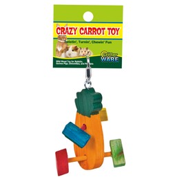Ware Manufacturing Pine Wood Crazy Carrot Small Pet Chew Toy, Small