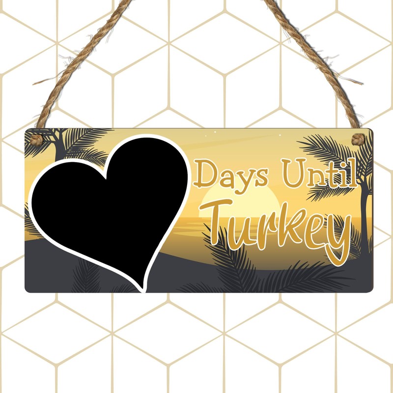 Days Until Turkey Holiday Countdown Plaque - MDF Wooden Hanging
