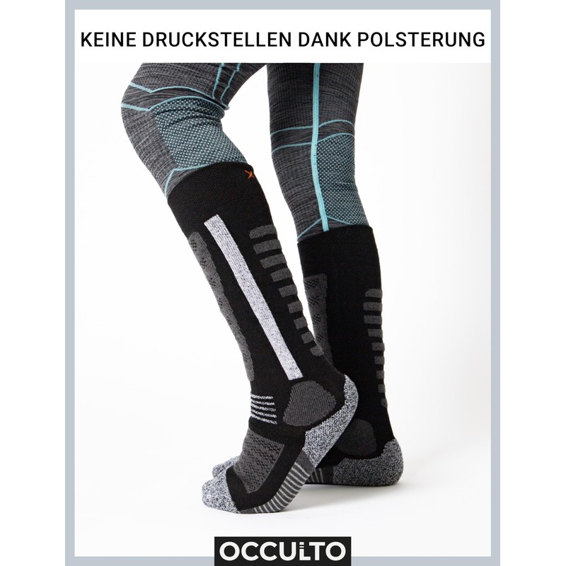 Occulto Charlie Children's Ski Socks Pack of 2, black