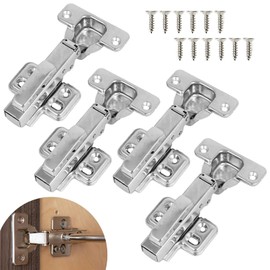 Bisagra Bidimensional Cierre Suave Recta 110 Grados Cobertura Completa Con Clip y Placa Tornillos 10 Pares