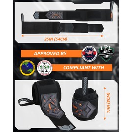 Jaffick 18" Professional Dual-Pressure Weightlifting Wrist Wraps with Heavy Thumb Loop for Men & Women - Wrist Support for Bench Press, Powerlifting, CrossFit, and Strength Training