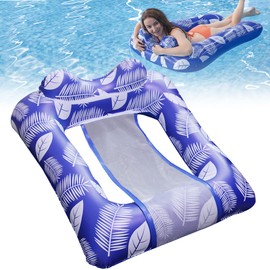 Pekelin Water Hammock with Net, Air Mattress Pool Water Hammock Pool Floating Lounge Swimming Pool Lounger Pool Party Toy Swimming Bed for Adults (110 x 76 cm)