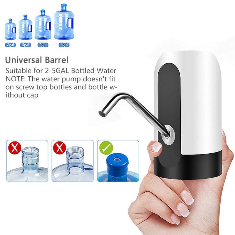 Water Bottle Dispenser, Water Pump for 5 Gallon Bottles, USB