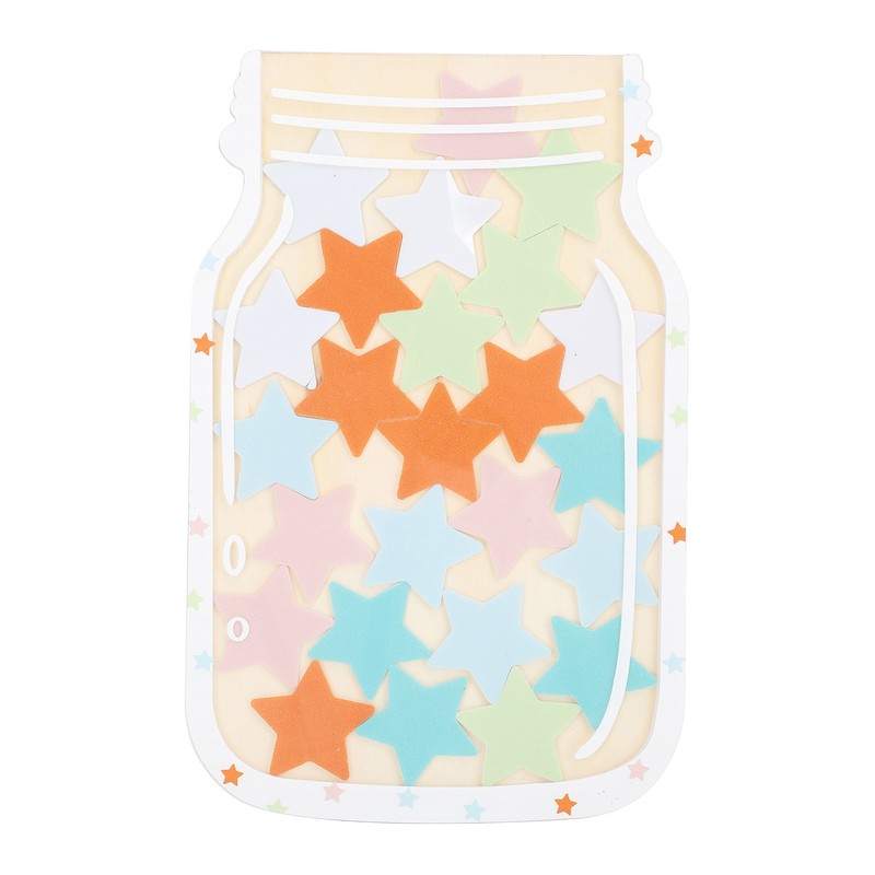 Star Reward Jar for Students Wooden Acrylic Bulletin Board Positive
