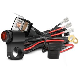 Wiring Harness 2 Lead, Nirider Motorcycle Handlebar Switch 12V 40A Relay Fuse Nylon Wiring Harness Kit for LED Light Bars Fog Lights Driving Lights LED Pods for Motorcycle ATV Dirt Bike Snowmobile