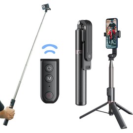 TELEISN 51,2 "/1,3 m Selfie Stick Stativ mit Fernbedienung, 3-in-1 Aluminium Bluetooth Selfie Stick Ausziehbarer Stick Einbeinstativ für GoPro MAX Hero 11/10/9/8 insta360 X3 Handy-Action-Kamera
