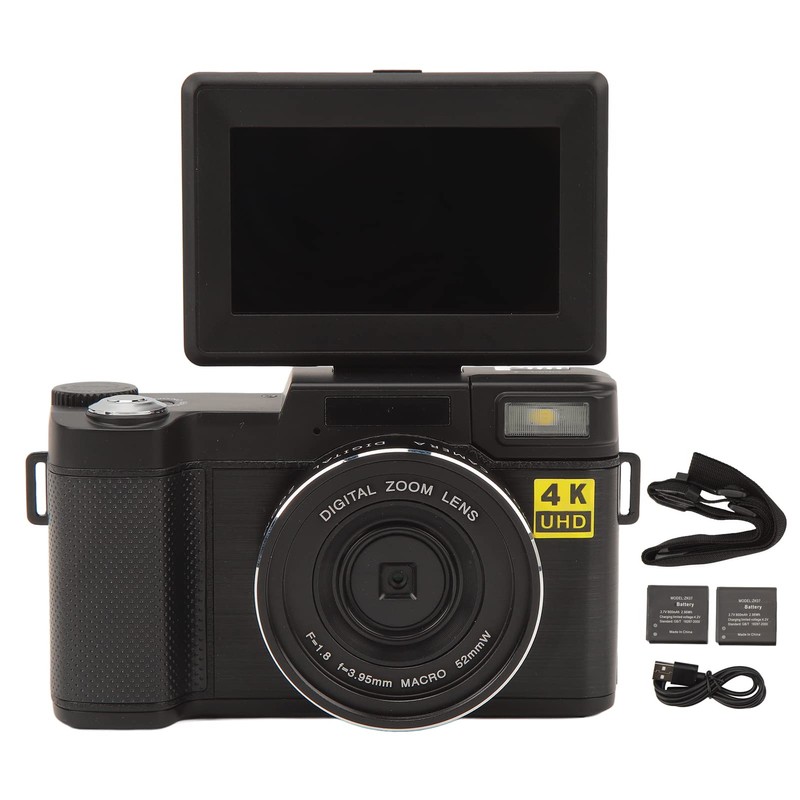 48MP Vlogging Camera, 3.2 Inch IPS Display Screen Flip Screen