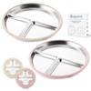 Bakpoco Stainless Steel Baby Plate with Suction, 9” Divided Toddler