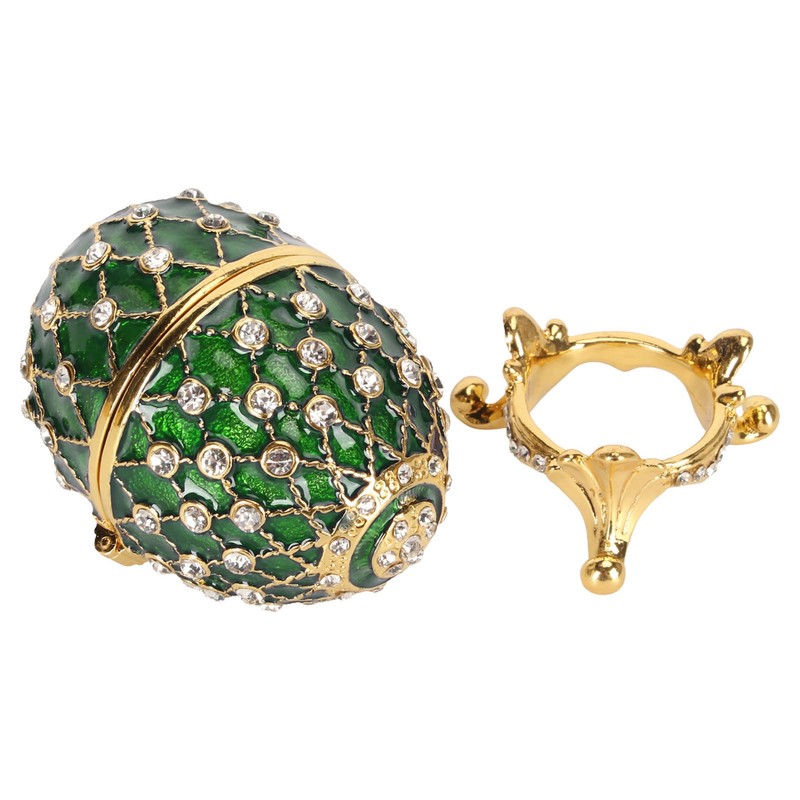 Egg Trinket Box Zinc Alloy Sparkling Rhinestone Exquisite Elegant Metal