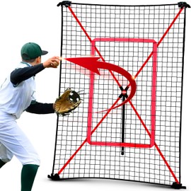 NET PLAYZ PitchBack Portable Baseball Softball Batting Trainer Net, 5ft x 3ft, Quick Set Up, Lightweight, Multi Angle Adjustment, Baseball Training Net, Suitable for Throwing, Pitching & Fielding