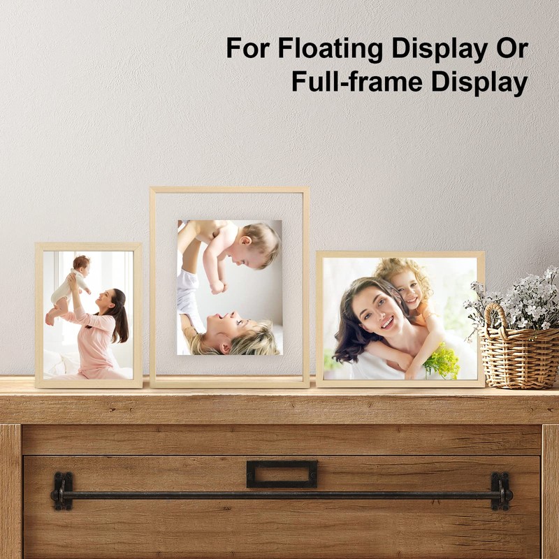 Egofine 11x14 Floating Frames Set of 2, Double Plexiglass Picture