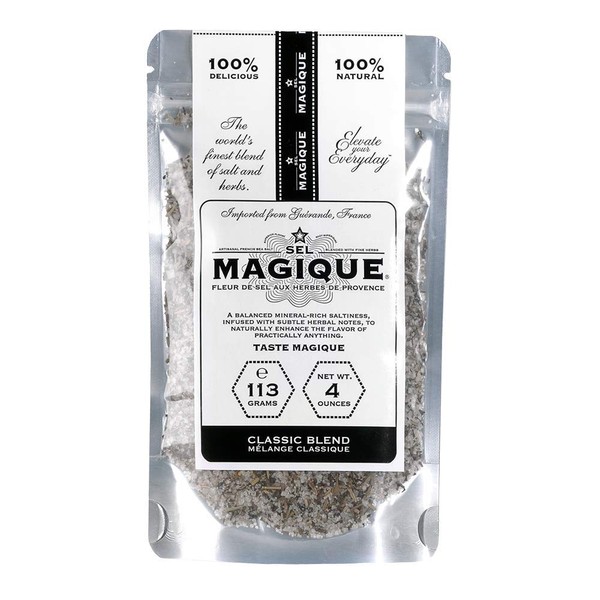 Sel Magique Herb Sea Salt Classic Blend - Fleur de Sel From France, Natural & Unrefined (4oz Bag)