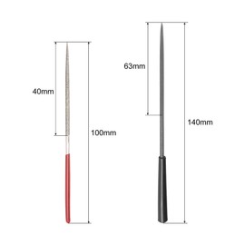 uxcell 2mm x 100mm Round Diamond & 3mm x 140mm Second Cut Steel Round Needle File Set of 15 Pcs