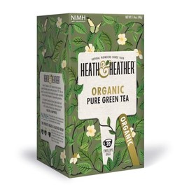 Heath & Heather Organic Pure Green Tea | Individually Wrapped Caffeine-Free Herbal Tea Infusions | 1 Pack of 20, Total 20 Tea Bags