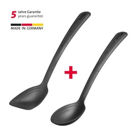 Westmark 286122E6 Vegetable and Pan Spoons Set of 2 with Internal Scale: 15, 30 and 45 ml, Plastic, Gentle, Black