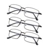 Gr8Sight 3-pack Large Rectangular Reading Glasses with Spring Temple for